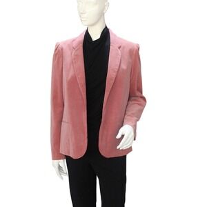 Goudchaux's Pink Velvet Blazer Jacket Vintage Women's Size 10-12 1980s